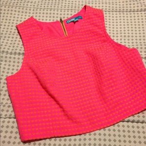 Nanette Lepore neon pink crop top. SZ:M